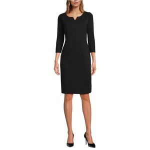 Women's Ponte Three-Quarter Sleeve Notch Neck Dress, new with tags!